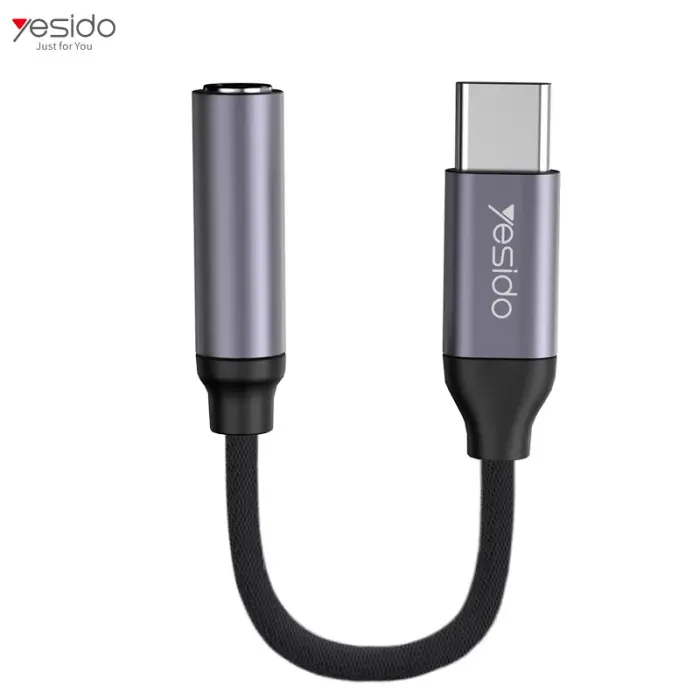 YAU19 Aluminum Alloy Nylon Cable USB Type-C To 3.5mm Aux Port Audio Adapter Cable