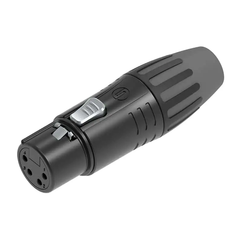 SEETRONIC SCMF4-B XLR 4pin female,black shell, silver contacts
