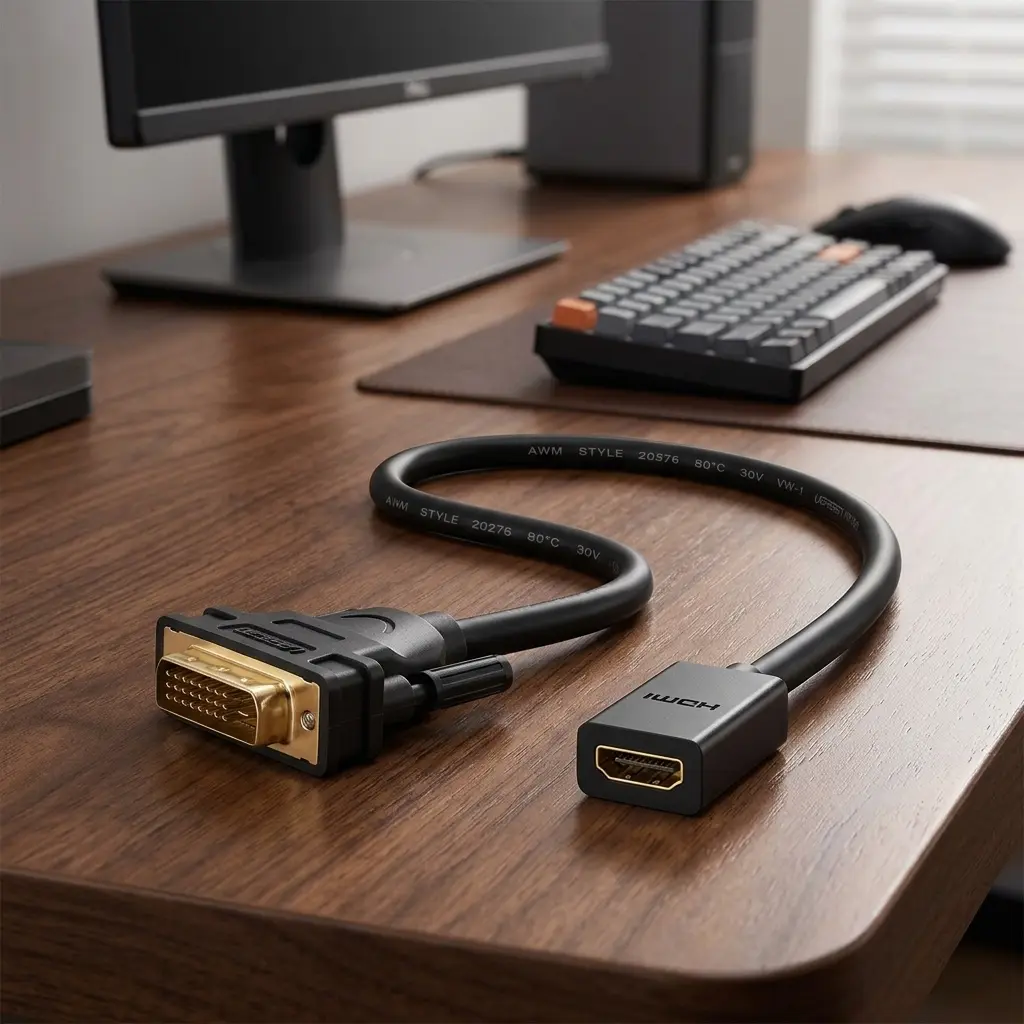Ugreen cable DVI (male) - HDMI (female) adapter cable 0.15m