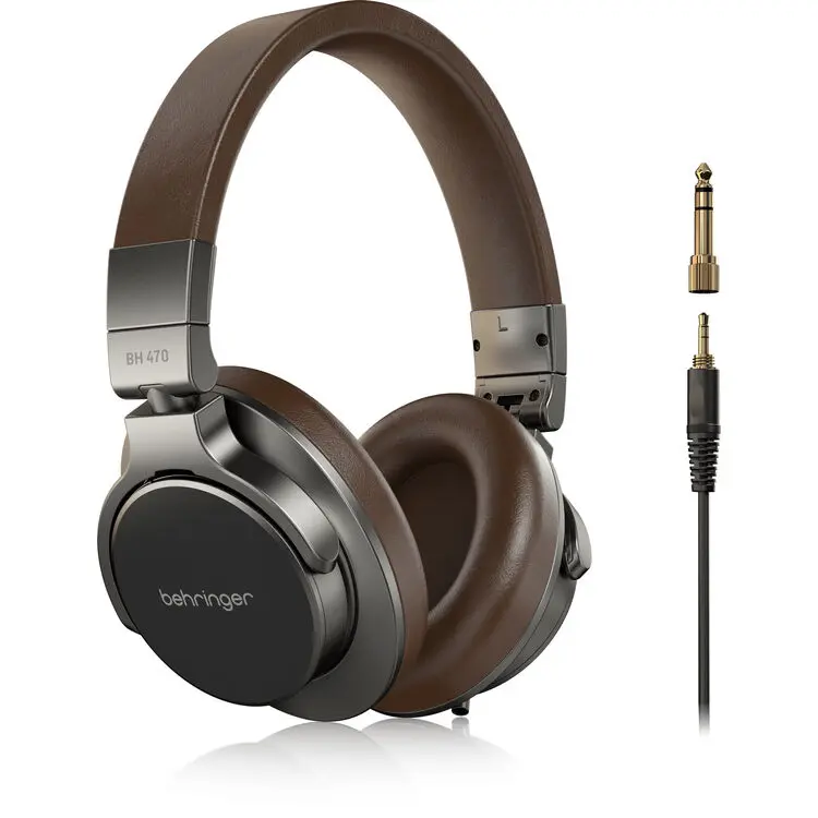 Behringer BH 470 Over-Ear Closed-Back Studio Monitoring Headphones (Brown/Silver)