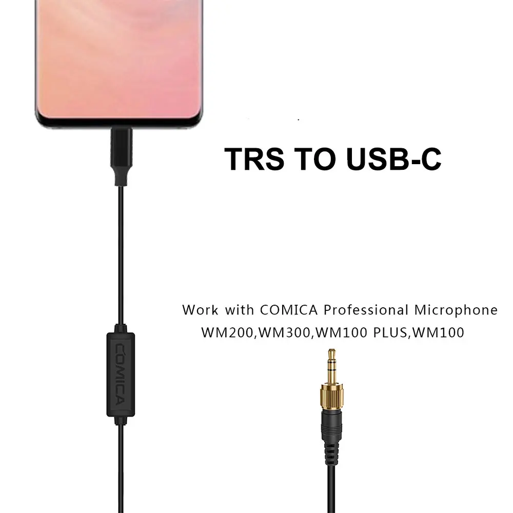 Comica Audio CVM-DL-SPX(UC) Lock Plate 3.5mm TRS to USB-C Audio Cable