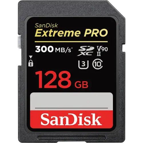 SanDisk 128GB Extreme PRO UHS-II SDXC Memory Card 300MB