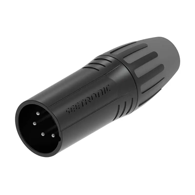SEETRONIC  SCMM4-B XLR 4pin male, black shell, silver contacts