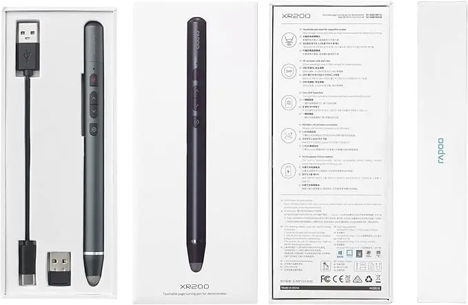 Rapoo XR200 Wireless Presenter with Touchable Pen Black-RPO-PRSNT-XR200-BLK
